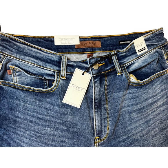 Judy Blue High Waist Straight Fit Jeans - Size 16W - Dark Wash JB82561DK NWT - Picture 6 of 11